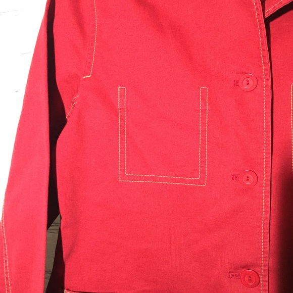 Eddie Bauer 100% cotton red jacket Sz M - Picture 4 of 8